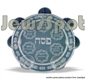 BIG GLASS PESACH PLATE .