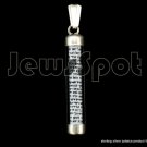 STERLING SILVER PENDANT- MEZUZAH PARCHMENT 3 CM