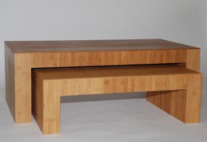 Solid Bamboo Nesting Table Set - Caramelized
