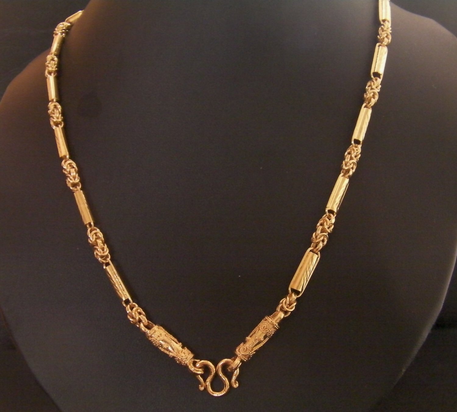 26 Inch attractive chain and rod 24K gold filled necklace 112