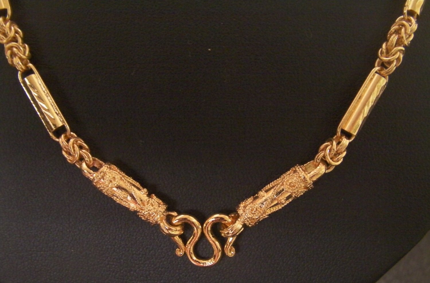 26 Inch attractive chain and rod 24K gold filled necklace 112