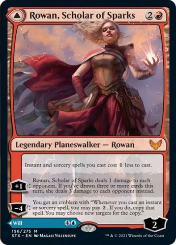 Strixhaven: School of Mages Rowan, Scholar of Sparks // Will, Scholar of Frost w/Emblem