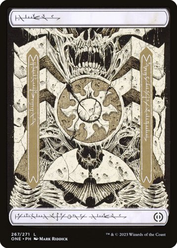 Foil Phyrexia: All Will Be One Full Art Plains 267 (Phyrexian)