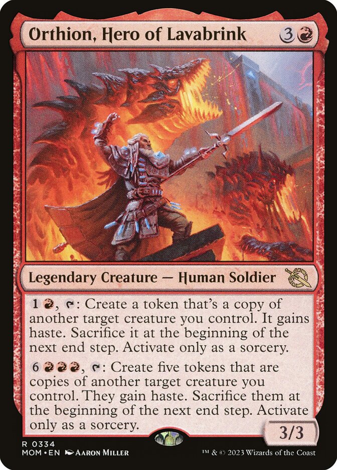 Foil March of the Machine Orthion, Hero of Lavabrink