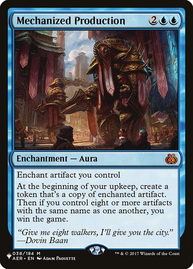 Aether Revolt Mechanized Production (The List)