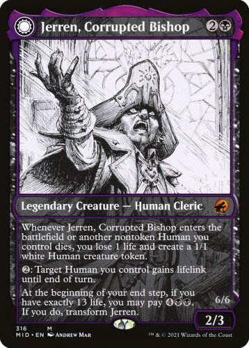Innistrad: Midnight Hunt Jerren, Corrupted Bishop // Ormendahl, the Corrupter (Showcase)