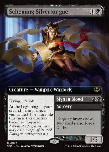 Foil Secrets of Strixhaven Scheming Silvertongue (Extended Art)