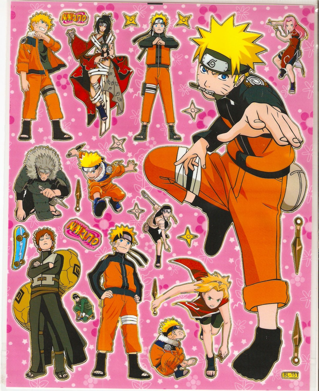 10 Big sheets Naruto Sticker Buy 2 lots Bonus 1 BL151
