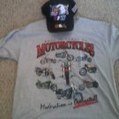 CLASSICHARLEY DAVIDSON  motor cycle  shirt  & MILITARY AND GRANDPA  HAT COMBO