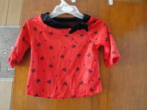 FREE SHIPING RED & BLACK VELVET BLOUSE