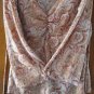 FREE SHIPING maron BROWN  V NECK BLOUSE size LARGE