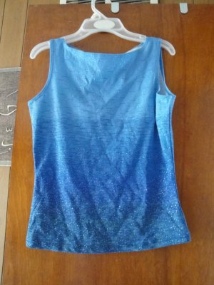 FREE SHIPING BLUE TOP WITH SILVER SEQUIN