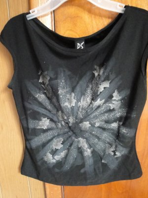 FREE SHIPING FASHIONABLE BLACK TOP WITH SILVER BROUNZE