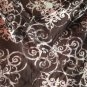 FREE SHIPING LIZ CALIBORNE FASHIONABLE BROWN BLOUSE WITH PINK LACE V-NECK