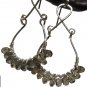smoky topaz and silver drop wire wrapped earrings