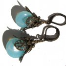 vintage style bronze fairy drop earrings