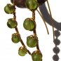 gold fill and wire wrap Blade earrings with olivine glass
