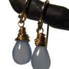 gold fill and blue chalcedony Classic Drop earrings