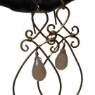 gold fill rose quartz Syrian earrings