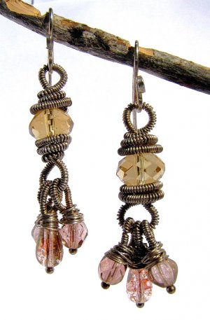wire wrapped silver Knot earrings