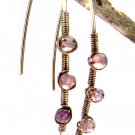 silver and amethyst Blade earrings
