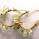 prehnite Cleo hoops gold fill