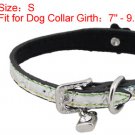 Crocodile Pattern Silver Tone Collar Belt S for Dog Pet