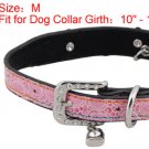 Dog Rhinestone Metal Buckle Adjustable Pink Collar Belt M
