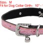 Dog Rhinestone Metal Buckle Adjustable Pink Collar Belt M
