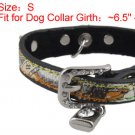 S Adjustable Faux Leather Dog Collar Lock Charms Neck Strap