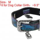 Lock Bear Charms Adjustable Faux Leather Dog Collar M