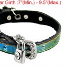 5-Perforated Adjustable Colored Faux Leather Collar Sz S for Dog