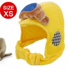 Velcro Fasten Yellow Velvet Sponge Size XS Hat for Dog