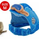 Velcro Fasten Blue Velvet Sponge Size M Hat for Dog
