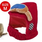 Blue Sponger Decor Red Velvet Size M Hat for Dog