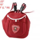 Red w White Nylon Adjustable Pet Dog Safety Harness Leash