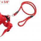 Red Walking Harness Lead Strap Adjustable Leash for Pet Dog