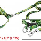 Green Camouflage Print Dog Safety Harness Leash Walking Lead
