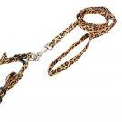 Leopard Print Nylon Harness Leash Strap for Dog Size M