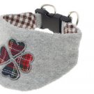 Dog Gray Soft Collar Embroidery Flower Pet Neck Scarf