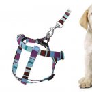 Stripe Pattern Nylon Dog Puppy Leash Harness Size S