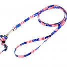 Pet Dog Pull Harness Nylon Leash Rope w. Flag Pattern