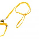 Yellow Footprint Pattern Dog Nylon Pulling Harness Leash