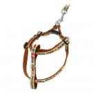 Cartoon Pet Dog Nylon Pulling Harness Brown Leash Rope