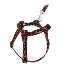 Pet Dog Nylon Pulling Harness and Leash Rope Leopard Color