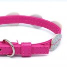 Glittering Dog Puppy Doggie Doggy Collar Belt with 3 Buckle Set Pink