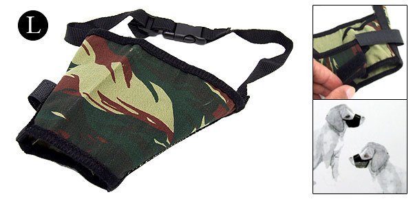 Size 3 Anti Bark Chew Bite Army Camouflage Dog Muzzle