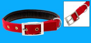 Adjustable Leather Padded Nylon Pet Dog Collar Medium