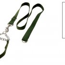 Olive Green Nylon Dog Adjustable Collar and Leash Set Small