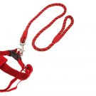 Nylon Medium Pet Dog Pulling Harness and Round Leash Red